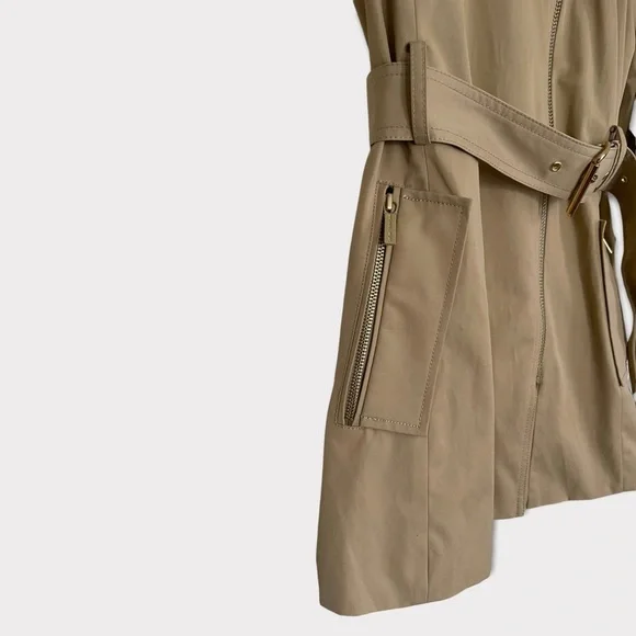 Michael Kors Belted Front Zip Trench Coat Jacket Small - Picture 10 of 12